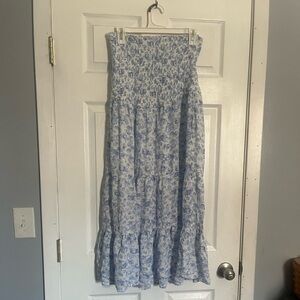 Aeropostale Blue Floral Maxi Skirt